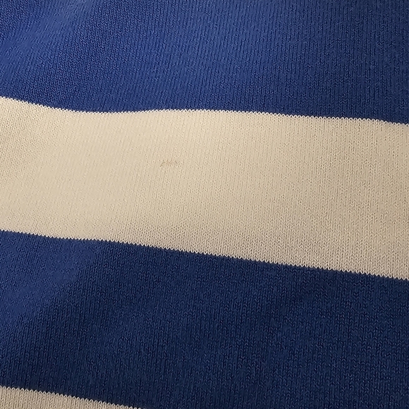 Tommy Hilfiger Blue and White Striped V-Neck Sweater Women's Size Small - Picture 9 of 10